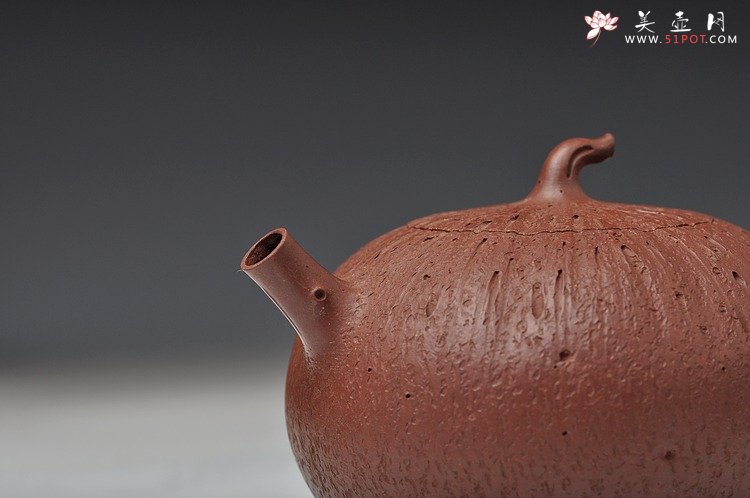 紫砂壶图片：蔡岩峰经典作品 古拙中透灵气 全手工大橘瓜  - 美壶网