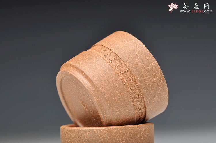 紫砂壶图片：精品回纹口杯 油性十足的段泥 - 美壶网