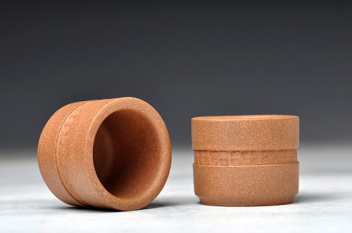 美壶定制紫砂壶 精品回纹口杯 油性十足的段泥 原矿段泥