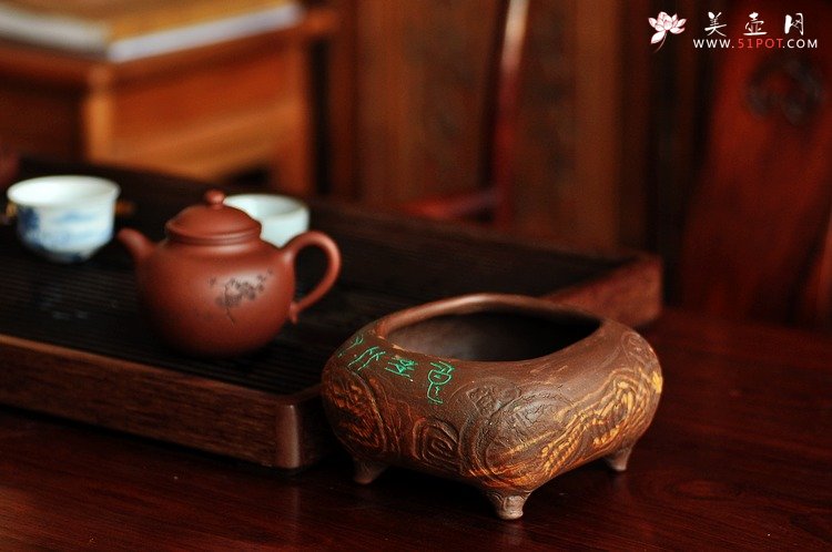 紫砂壶图片：全手作品 文房雅玩之养心水洗 笔洗 造型古拙 - 美壶网