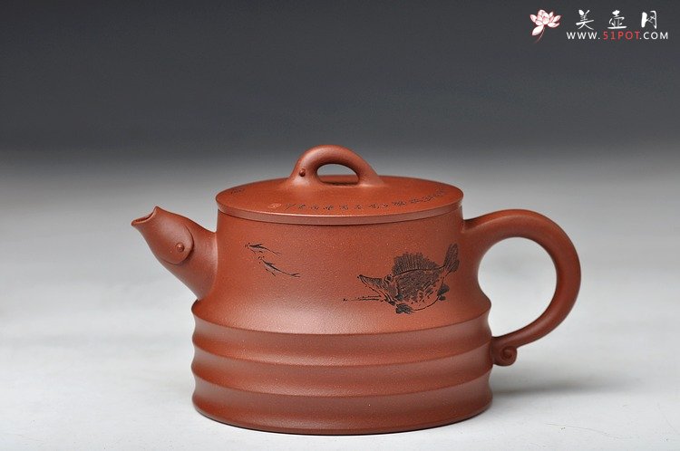 紫砂壶图片：鱼乐壶 造型别致 子非鱼安知鱼之乐o(∩_∩)o  - 美壶网