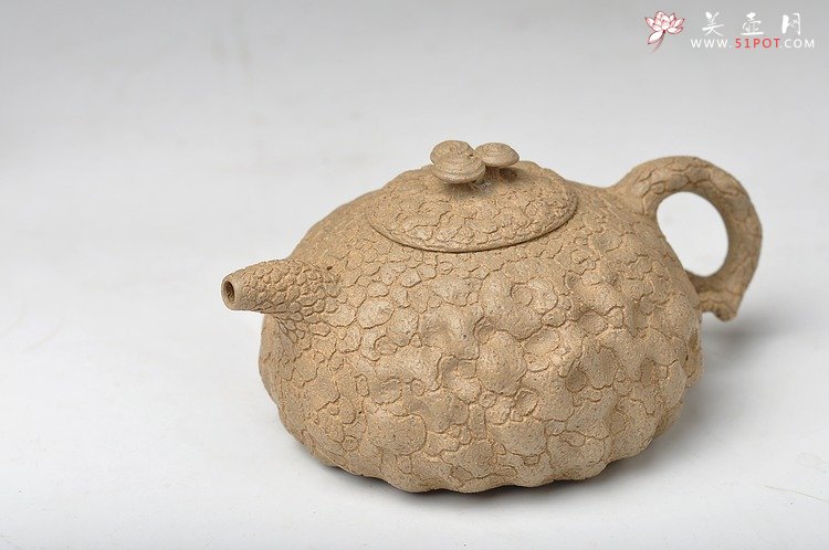 紫砂壶图片：邵惠雄风格 全手龚春 灵芝 薄胎 本山段泥 - 美壶网