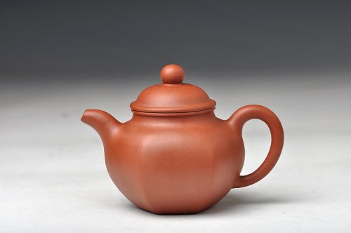 曲峰紫砂壶 曲峰老师义拍紫砂作品 青水泥六方掇球 雅安我们在一起 原矿清水泥