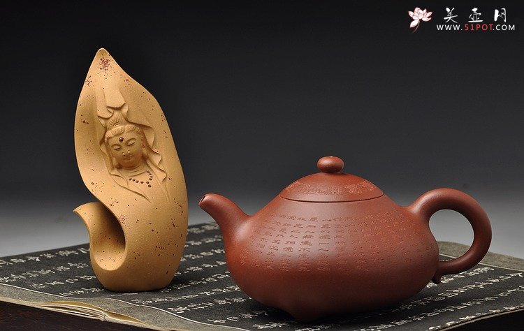 紫砂壶图片：大品众乐 器形端庄 大势至菩萨念佛圆通章 玉乳 工整严谨 - 美壶网