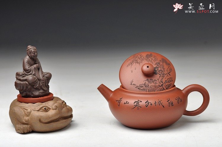 紫砂壶图片：姑苏城外寒山寺 夜半钟声到客船 璞玉 - 美壶网