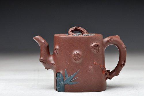 单志萍紫砂壶  全手浑方三友  原矿紫泥