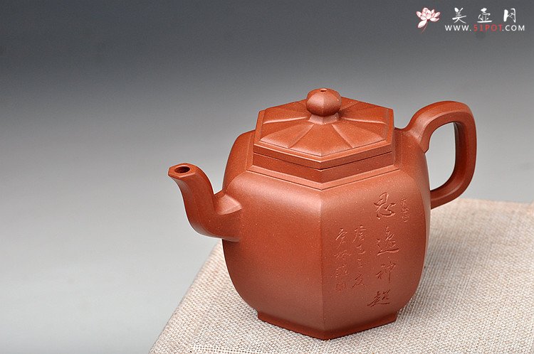 紫砂壶图片：强强联合之经典作品全手步步高登 国工师陈宏林装饰 - 美壶网