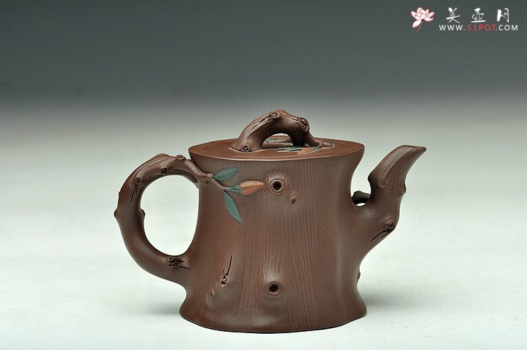 紫砂壶图片：精致灵巧 映山红 花货小品 - 美壶网