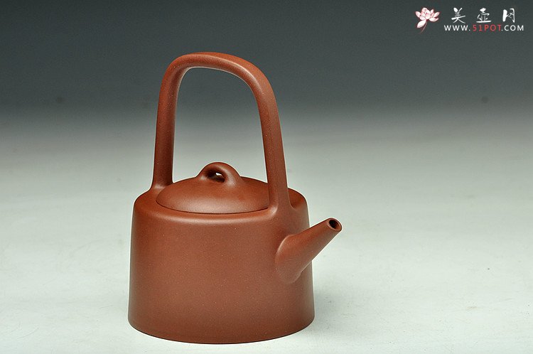 紫砂壶图片：顶级老料 挺拔俊秀 全手曼生提梁 仅此一件不接受定做 - 美壶网