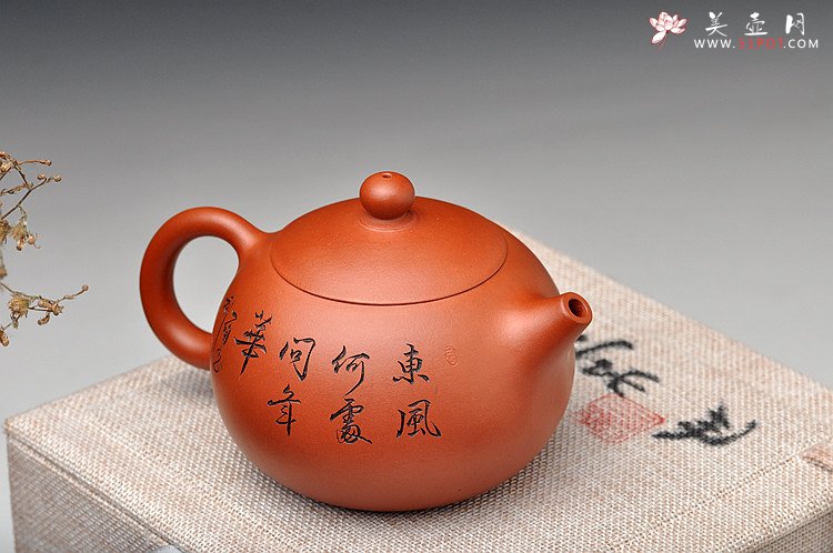 紫砂壶图片：谁赏素腰轻o(∩_∩)o  红泥西施 韵味十足 - 美壶网