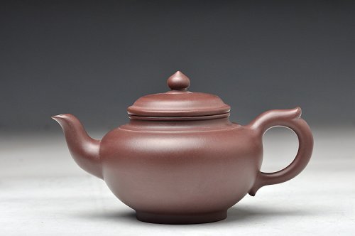 陈进紫砂壶 紫茄泥 线条流畅 传统器形 全手笑樱 原矿紫泥