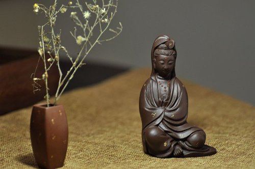 徐浩紫砂壶 慈悲祥和   坐观音 原矿紫泥