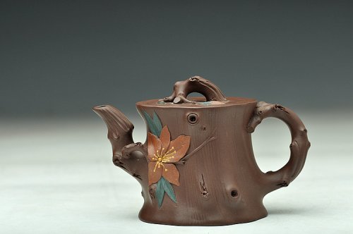 崔巍健紫砂壶 精致灵巧 映山红 花货小品 原矿紫泥