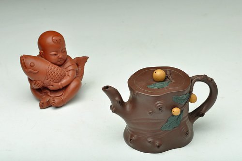 崔巍健紫砂壶 老味十足 实用花器小品 枇杷桩 原矿紫泥