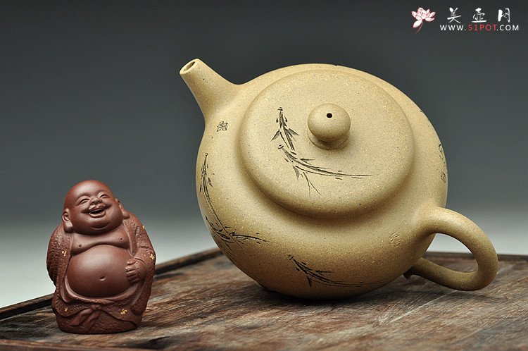 紫砂壶图片：新作 全手直流柿圆 实用精品 陆逸舟装饰 - 美壶网