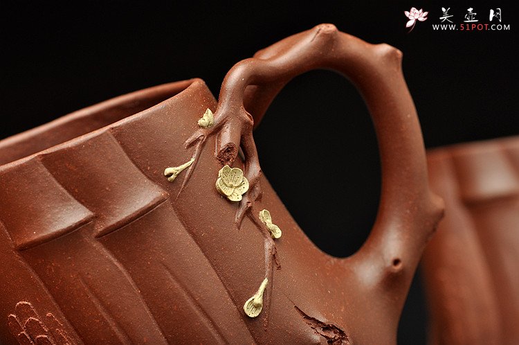 紫砂壶图片：三色演绎  全手三友祝福套壶 终极版 花货实力派 臻品之藏 - 美壶网