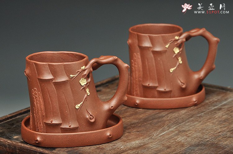 紫砂壶图片：三色演绎  全手三友祝福套壶 终极版 花货实力派 臻品之藏 - 美壶网