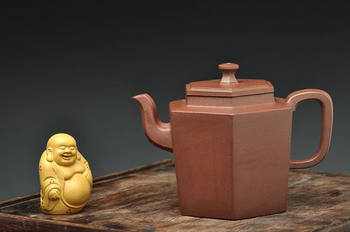 何卫枫紫砂壶 全手新作 精工大气 挺拔清秀 六方吉壶 原矿底槽清