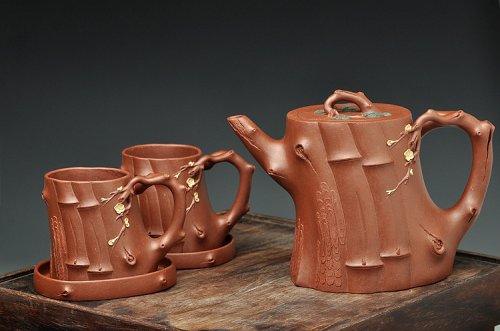 单志萍紫砂壶 三色演绎  全手三友祝福套壶 终极版 花货实力派 臻品之藏 原矿底槽清