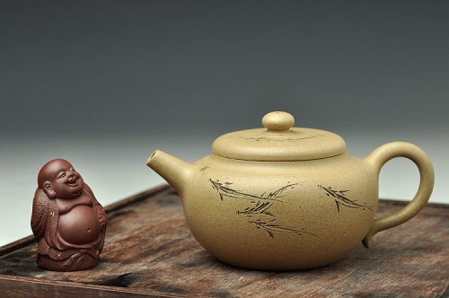 徐亚春紫砂壶 新作 全手直流柿圆 实用精品 陆逸舟装饰 原矿段泥