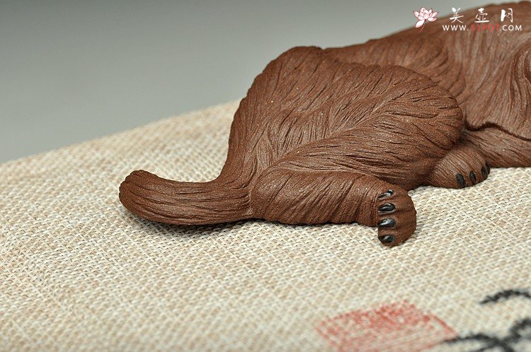 紫砂壶图片：精致版拉毛小狗 紫泥青灰泥一对 茶盘守护者o(∩_∩)o  - 美壶网