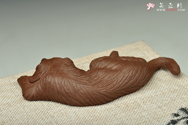 紫砂壶图片：精致版拉毛小狗 紫泥青灰泥一对 茶盘守护者o(∩_∩)o  - 美壶网