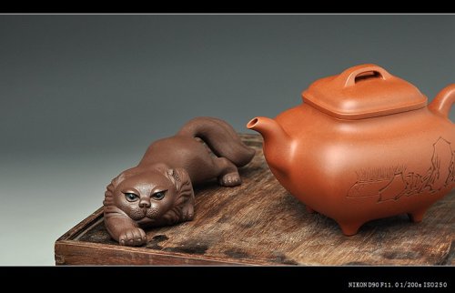 美壶定制紫砂壶 李志刚 御猫 栩栩如生 气势十足 豪华茶宠 原矿紫泥