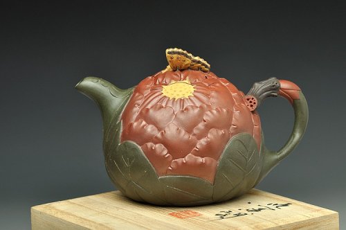 崔巍健紫砂壶 国色天香之牡丹壶 蒋蓉经典款型 