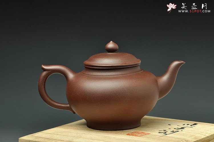 紫砂壶图片：飘然仙逸 清灵静美 全手笑樱 老紫泥 - 美壶网