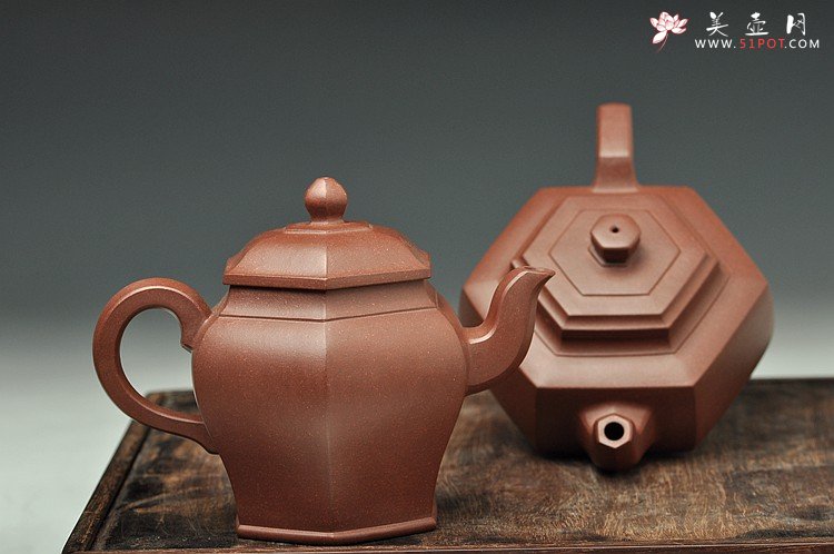紫砂壶图片：何卫枫近作 全手工 六方对壶 - 美壶网