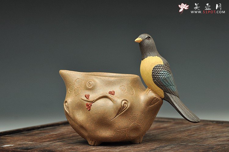 紫砂壶图片：许卫星 喜上眉梢公道杯 栩栩如生 别有情趣 - 美壶网