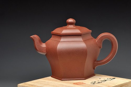 顾文君紫砂壶 厚重大气 线条优美 经典代表作 全手六方宫灯 原矿紫泥