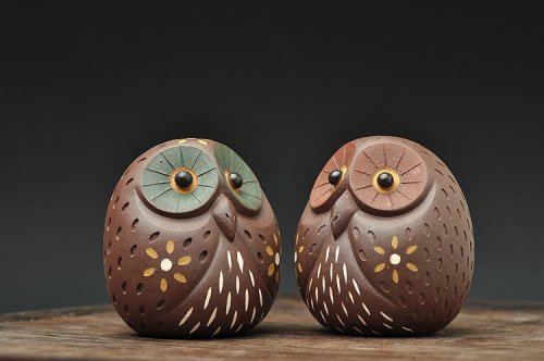 美壶定制紫砂壶 猫头鹰~夜晚来临，让我讲讲月光里的故事o(∩_∩)o  原矿紫泥