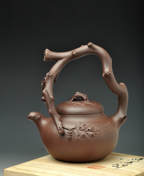 崔巍健紫砂壶  丰收提梁 原矿紫泥