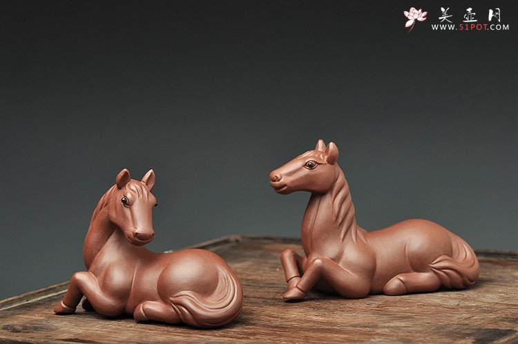 紫砂壶图片：一对马到成功o(∩_∩)o  神态不错~ - 美壶网