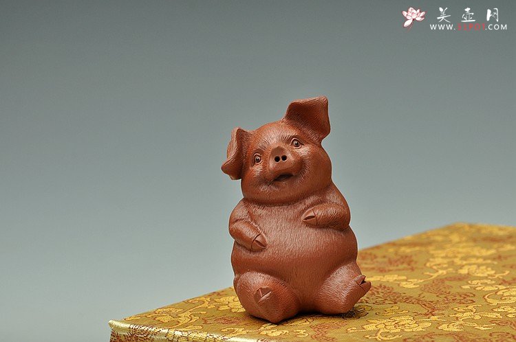 紫砂壶图片：欢乐福猪o(∩_∩)o 一家亲 - 美壶网