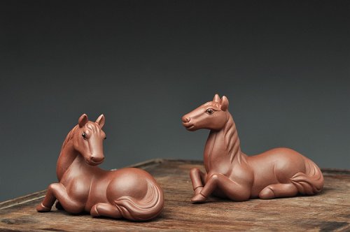 美壶定制紫砂壶 一对马到成功o(∩_∩)o  神态不错~ 原矿清水泥