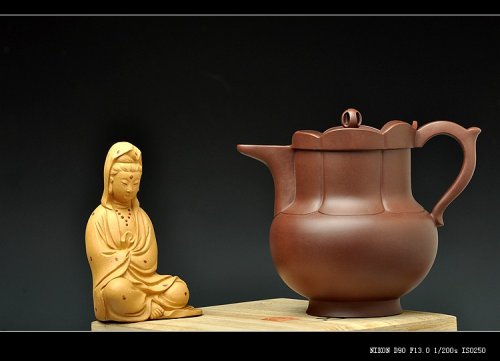 蔡旭伟紫砂壶 挺拔俊秀  全手莲花僧帽 精工佳作 嵌盖 原矿紫泥