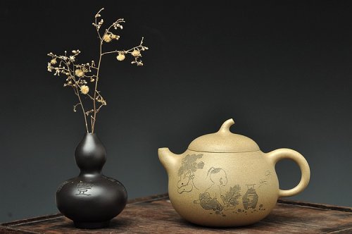 钱伟刚紫砂壶 曼生匏瓜 颇有玩味~~ 原矿段泥