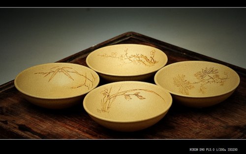 石丁紫砂壶 一套梅兰竹菊 茶室之美 乳香杯 原矿段泥