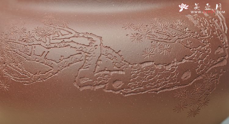 紫砂壶图片：张听刚装饰 双刀老辣 饱满大气 全手大掇只 - 美壶网