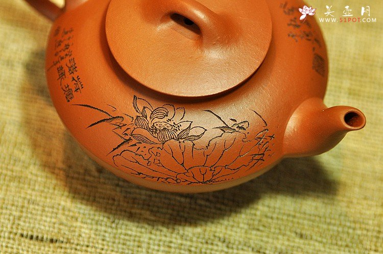 紫砂壶图片：文气佳作 线条优美 富有逸趣 值得雅藏 红泥合欢 - 美壶网