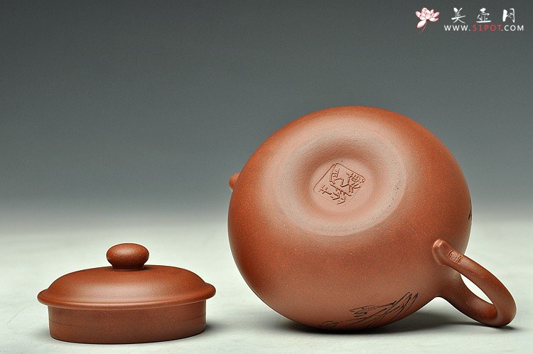 紫砂壶图片：婉约秀气 一捺底   仿古 座有兰言 - 美壶网