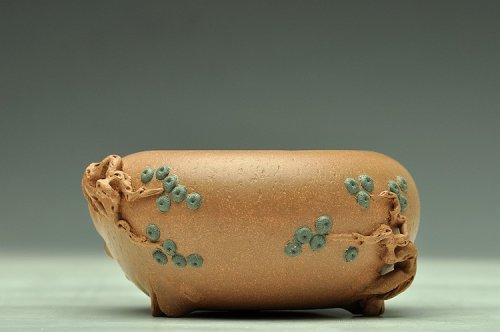 施奇华紫砂壶 全手松段水盂 文房雅玩 老段泥