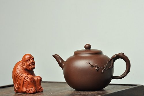 潘丹初紫砂壶 经典作品 刚正挺拔 全手 傲骨寒梅姊妹壶 梅花香自苦寒来 原矿紫泥