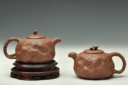 谢多莲紫砂壶 谢多莲最新作品 全手薄胎龚春对壶 古朴 周正协调 原矿紫泥