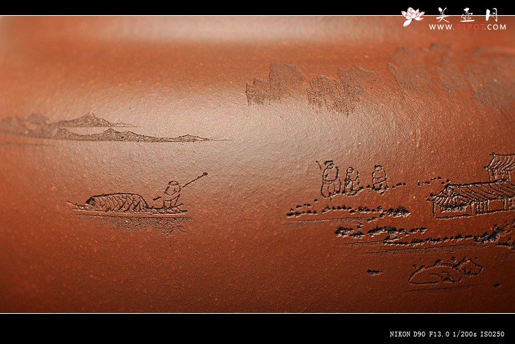 紫砂壶图片：通景山水 俯仰自得 稳重大气 冬游之大仿古 - 美壶网