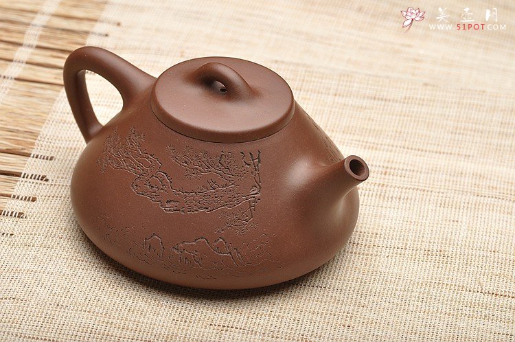 紫砂壶图片：张听刚装饰 文气十足 周路健经典代表作 全手子冶石瓢 - 美壶网