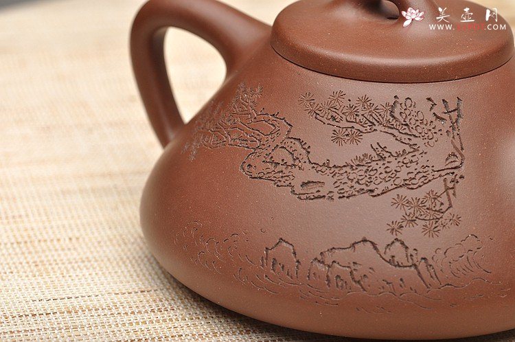紫砂壶图片：张听刚装饰 文气十足 周路健经典代表作 全手子冶石瓢 - 美壶网