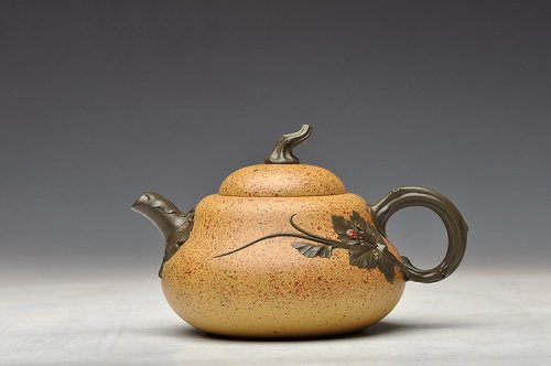 孙伟强紫砂壶 原创作品 七彩葫芦 心意新意 孙伟强张新亚合作 孕育福禄 原矿段泥